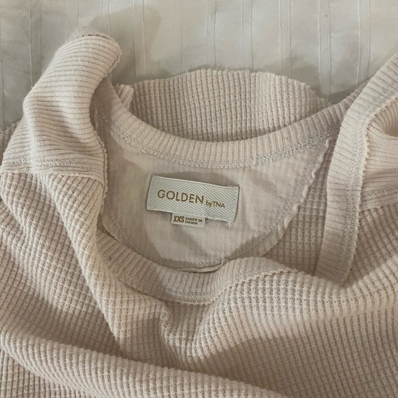 Golden by TNA long sleeve cream waffle shirt size: xxs - Picture 2 of 4